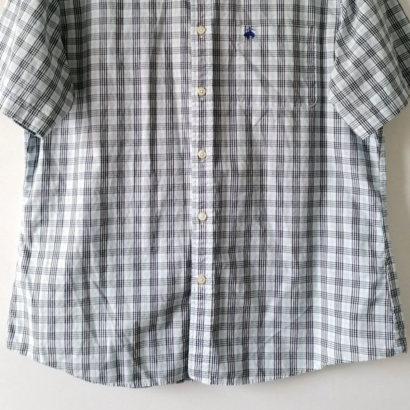Brooks Brother Mens Blue Plaid Short Sleeve Regent Fit Button Down Shirt L - Picture 4 of 6